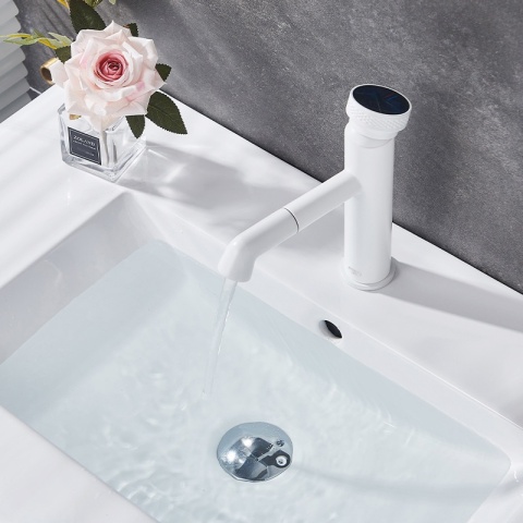 BATERIA UMYWALKOWA ŁAZIENKOWA STOJĄCA NABLATOWA CHLOE-WH BIAŁA