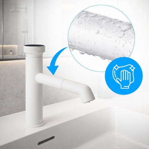 BATERIA UMYWALKOWA ŁAZIENKOWA STOJĄCA NABLATOWA CHLOE-WH BIAŁA