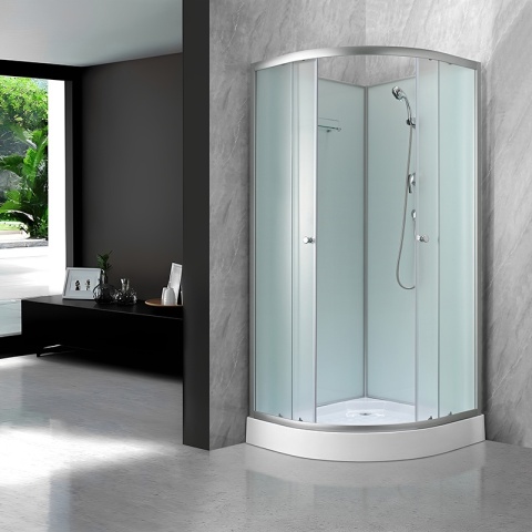 KABINA PRYSZNICOWA PÓŁOKRĄGŁA Z BRODZIKIEM WSH305A MAT CHROM 80x80 CM