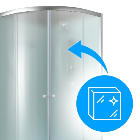 KABINA PRYSZNICOWA PÓŁOKRĄGŁA Z BRODZIKIEM WSH305A MAT CHROM 80x80 CM