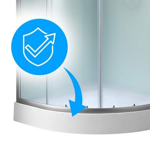 KABINA PRYSZNICOWA PÓŁOKRĄGŁA Z BRODZIKIEM WSH305A MAT CHROM 80x80 CM