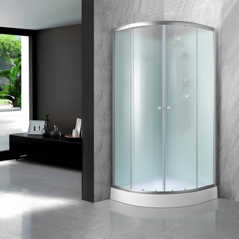 KABINA PRYSZNICOWA PÓŁOKRĄGŁA Z BRODZIKIEM WSH305B MAT CHROM 90x90 CM