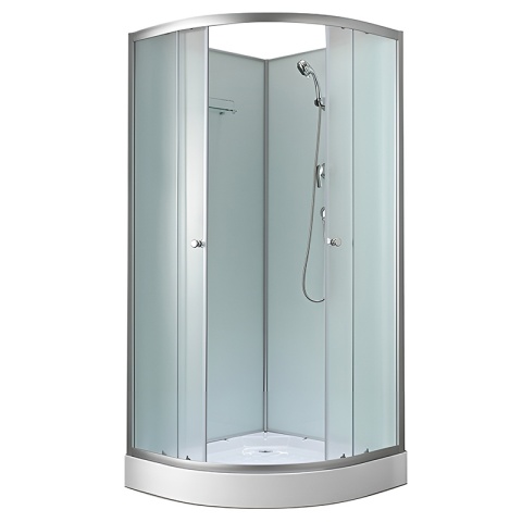 KABINA PRYSZNICOWA PÓŁOKRĄGŁA Z BRODZIKIEM WSH305B MAT CHROM 90x90 CM