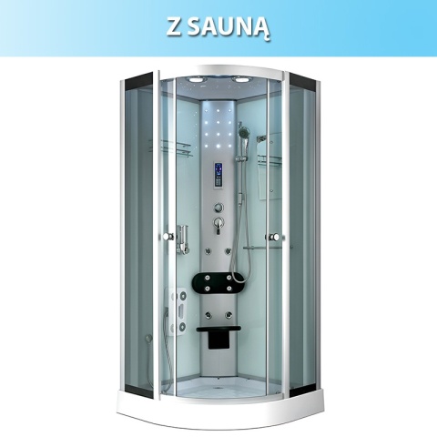 KABINA PRYSZNICOWA Z HYDROMASAŻEM I SAUNĄ WSH7180WS 80x80 CM