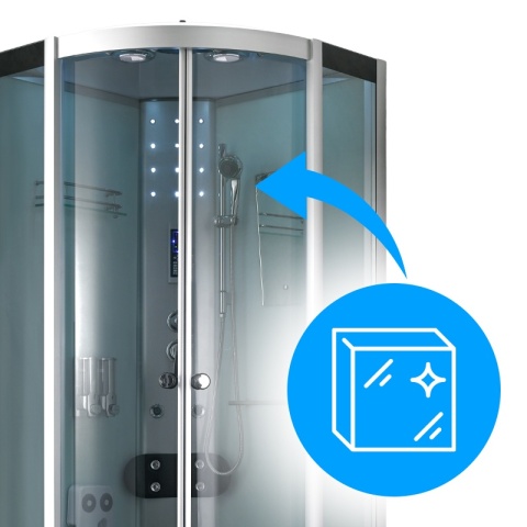 KABINA PRYSZNICOWA Z HYDROMASAŻEM WSH7180W BIAŁA 80x80 CM