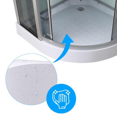 KABINA PRYSZNICOWA Z HYDROMASAŻEM WSH7180W BIAŁA 80x80 CM