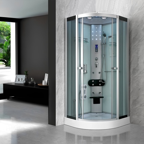 KABINA PRYSZNICOWA Z HYDROMASAŻEM WSH7180W BIAŁA 80x80 CM