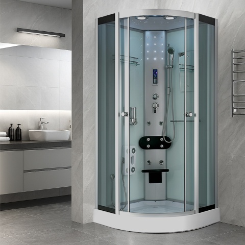 KABINA PRYSZNICOWA Z HYDROMASAŻEM WSH7180W BIAŁA 80x80 CM