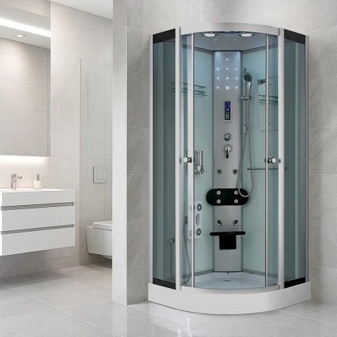 KABINA PRYSZNICOWA Z HYDROMASAŻEM WSH7180W BIAŁA 80x80 CM