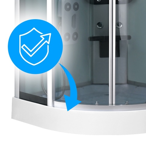 KABINA PRYSZNICOWA Z HYDROMASAŻEM i SAUNĄ WSH7118WS 100x100 CM