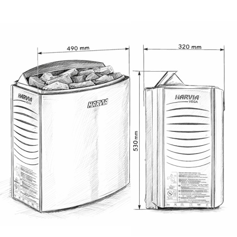 PIEC DO SAUNY FIŃSKIEJ HARVIA BC80E 8kW 8000W HV-BC80E ŚCIENNY STALOWY 400V