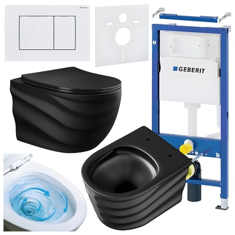 ZESTAW PODTYNKOWY WC STELAŻ GEBERIT DUOFIX MISKA SKAL-MTB-RIM-01 PRZYCISK DELTA 30 BIAŁY