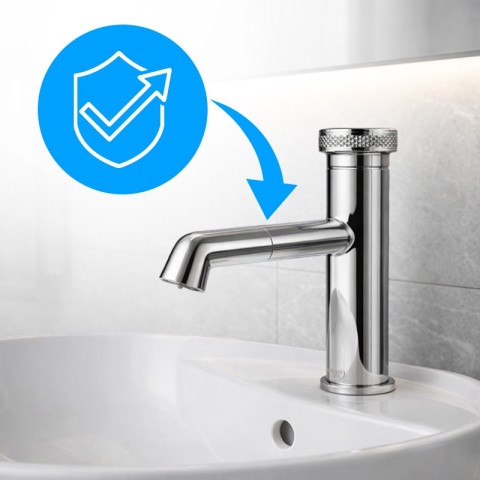 BATERIA UMYWALKOWA ŁAZIENKOWA STOJĄCA NABLATOWA CHLOE-CH CHROM