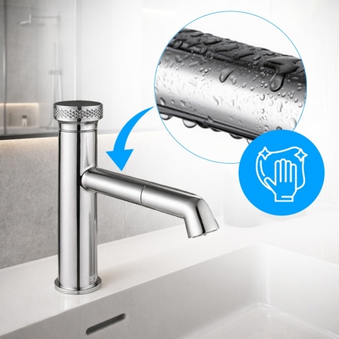 BATERIA UMYWALKOWA ŁAZIENKOWA STOJĄCA NABLATOWA CHLOE-CH CHROM