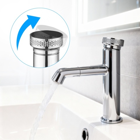 BATERIA UMYWALKOWA ŁAZIENKOWA STOJĄCA NABLATOWA CHLOE-CH CHROM