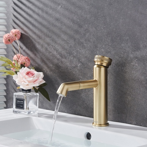 BATERIA UMYWALKOWA ŁAZIENKOWA STOJĄCA NABLATOWA CHLOE-GL-BR SZCZOTKOWANE ZŁOTO