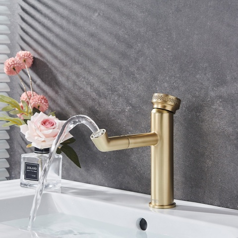 BATERIA UMYWALKOWA ŁAZIENKOWA STOJĄCA NABLATOWA CHLOE-GL-BR SZCZOTKOWANE ZŁOTO