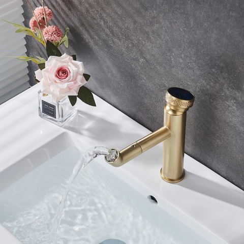 BATERIA UMYWALKOWA ŁAZIENKOWA STOJĄCA NABLATOWA CHLOE-GL-BR SZCZOTKOWANE ZŁOTO