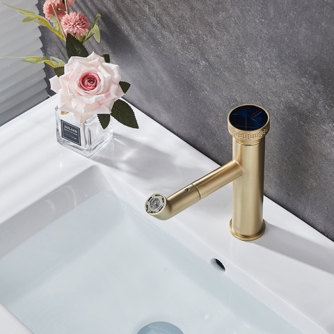 BATERIA UMYWALKOWA ŁAZIENKOWA STOJĄCA NABLATOWA CHLOE-GL-BR SZCZOTKOWANE ZŁOTO