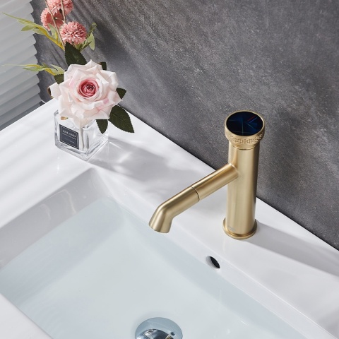 BATERIA UMYWALKOWA ŁAZIENKOWA STOJĄCA NABLATOWA CHLOE-GL-BR SZCZOTKOWANE ZŁOTO