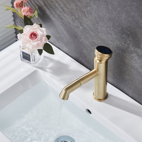 BATERIA UMYWALKOWA ŁAZIENKOWA STOJĄCA NABLATOWA CHLOE-GL-BR SZCZOTKOWANE ZŁOTO