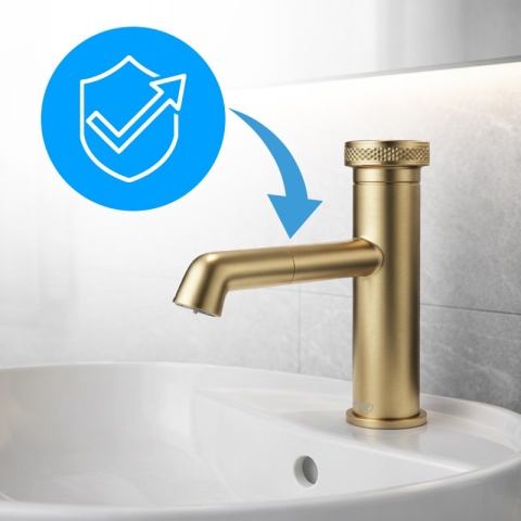 BATERIA UMYWALKOWA ŁAZIENKOWA STOJĄCA NABLATOWA CHLOE-GL-BR SZCZOTKOWANE ZŁOTO