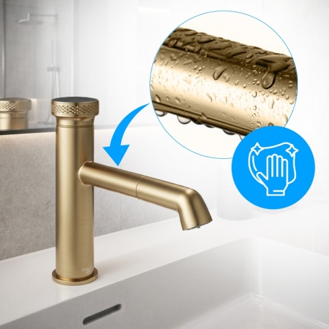 BATERIA UMYWALKOWA ŁAZIENKOWA STOJĄCA NABLATOWA CHLOE-GL-BR SZCZOTKOWANE ZŁOTO