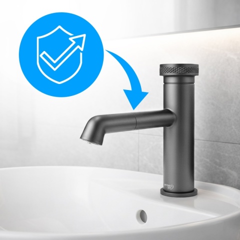 BATERIA UMYWALKOWA ŁAZIENKOWA STOJĄCA NABLATOWA CHLOE-GR-BR SZCZOTKOWANA STAL