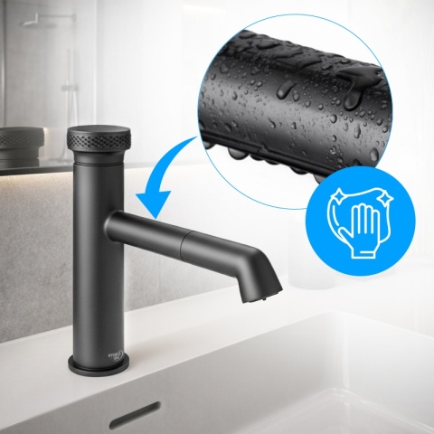 BATERIA UMYWALKOWA ŁAZIENKOWA STOJĄCA NABLATOWA CHLOE-GR-BR SZCZOTKOWANA STAL