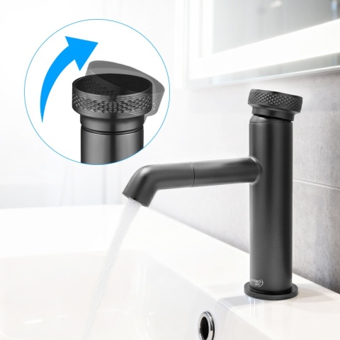 BATERIA UMYWALKOWA ŁAZIENKOWA STOJĄCA NABLATOWA CHLOE-GR-BR SZCZOTKOWANA STAL