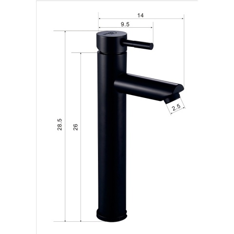 BATERIA UMYWALKOWA ŁAZIENKOWA STOJĄCA WYSOKA NABLATOWA KRAN ARLEY-H-BL CZARNA