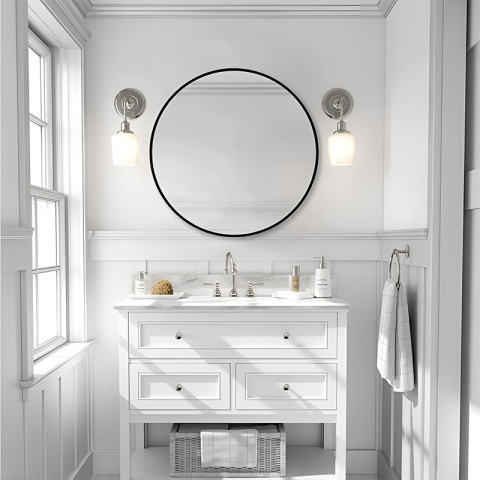 LUSTRO ŁAZIENKOWE OKRĄGŁE ŚCIENNE LOFT CZARNA ALUMINIOWA RAMA 60 CM CERES 60