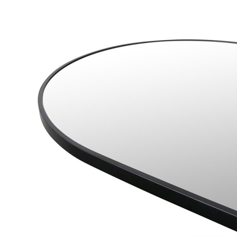 LUSTRO ŁAZIENKOWE OWALNE ŚCIENNE LOFT CZARNE ALUMINIOWA RAMA FIONA 50X100 CM