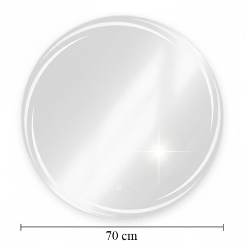 LUSTRO ŁAZIENKOWE PODŚWIETLANE LED OKRĄGŁE DIANA 70 CM 3 BARWY ANTY-PARA