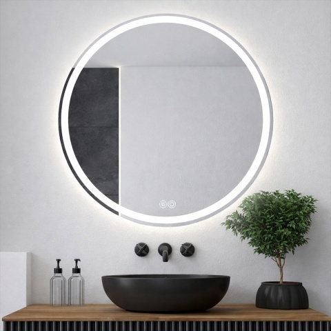 LUSTRO ŁAZIENKOWE PODŚWIETLANE LED OKRĄGŁE IZYDA-70 CM 3 BARWY ANTY-PARA