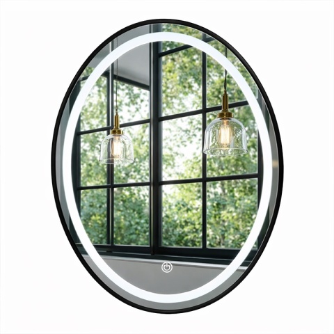 LUSTRO ŁAZIENKOWE PODŚWIETLANE LED OWALNE EMILIA 60X80 3 BARWY