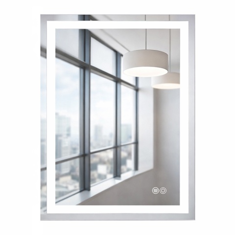 LUSTRO ŁAZIENKOWE PODŚWIETLANE LED PROSTOKĄTNE ŚCIENNE BELLA 50X70 3 BARWY ANTY-PARA