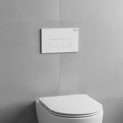 ZESTAW PODTYNKOWY WC STELAŻ HYDROSAN MISKA MIZU-WH-RIM-01 PRZYCISK BUTTON-5-WH BIAŁY