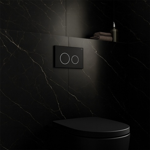 ZESTAW PODTYNKOWY WC STELAŻ HYDROSAN MISKA MIZU-WH-RIM-01 PRZYCISK BUTTON-4-BL CZARNY