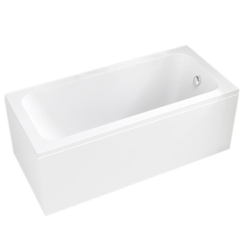 WANNA PRZYŚCIENNA Z OBUDOWĄ 140x70 CM AKRYLOWA BIAŁA PRZELEW CHROM NILO