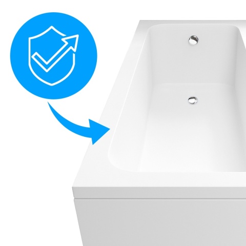 WANNA PRZYŚCIENNA Z OBUDOWĄ 140x70 CM AKRYLOWA BIAŁA PRZELEW CHROM NILO