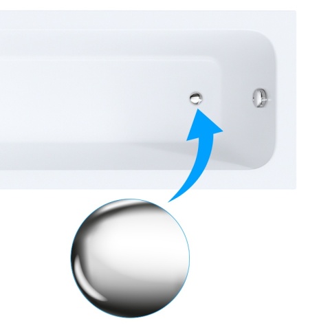 WANNA PRZYŚCIENNA Z OBUDOWĄ 140x70 CM AKRYLOWA BIAŁA PRZELEW CHROM NILO