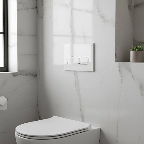 ZESTAW PODTYNKOWY WC STELAŻ HYDROSAN MISKA MIZU-WH-RIM-01 PRZYCISK BUTTON-6-WH BIAŁY