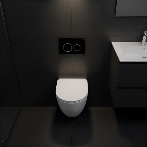 ZESTAW PODTYNKOWY WC STELAŻ HYDROSAN MISKA MIZU-WH-TR-03 PRZYCISK BUTTON-4-BL CZARNY