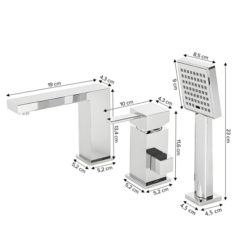 BATERIA ŁAZIENKOWA NAWANNOWA F301A CHROM