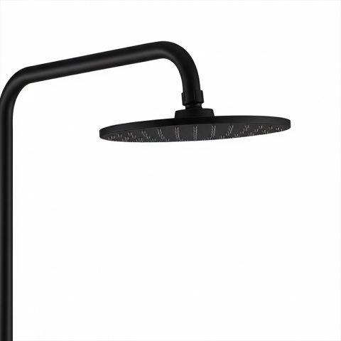 BATERIA PRYSZNICOWA ŁAZIENKOWA ŚCIENNA ZESTAW Z DESZCZOWNICĄ MILTON CZARNA