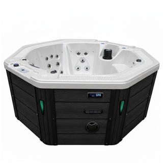 JACUZZI OGRODOWE WANNA SPA107 BIAŁA PERŁA OBUDOWA ANTRACYT 220x220 CM