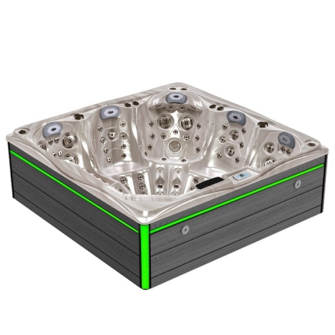 JACUZZI OGRODOWE WANNA SPA748 CAPPUCCINO OBUDOWA SZARA DESKA F24 230x230 CM