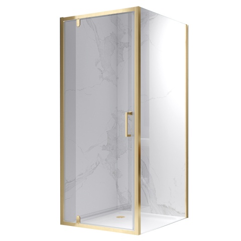 KABINA PRYSZNICOWA KWADRATOWA ZES-KZ04B-GL-BR-80 ZŁOTY SZCZOTKOWANY 80x80 CM 6 MM