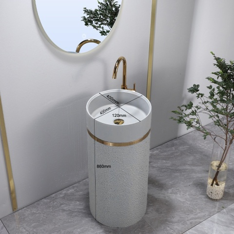 UMYWALKA WOLNOSTOJĄCA CERAMICZNA OKRĄGŁA SCOT1-GR-WOF-860 40x86 CM SZARA